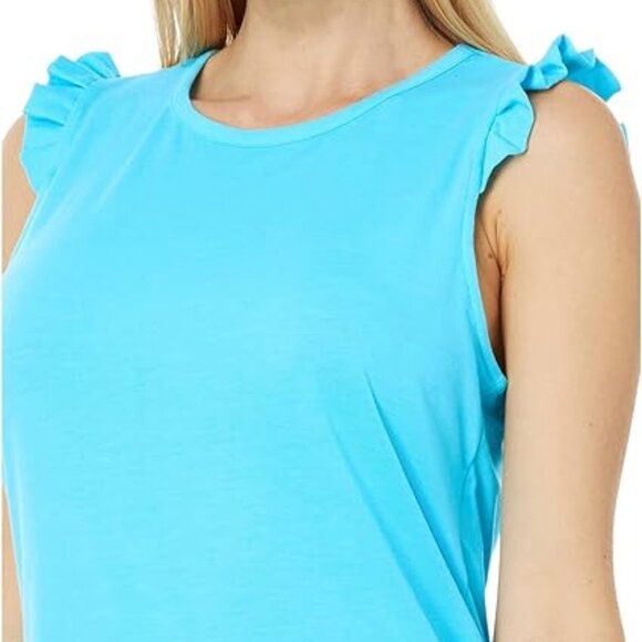 Lilly Pulitzer Blue Ruffle Tank Top - Picture 2 of 3